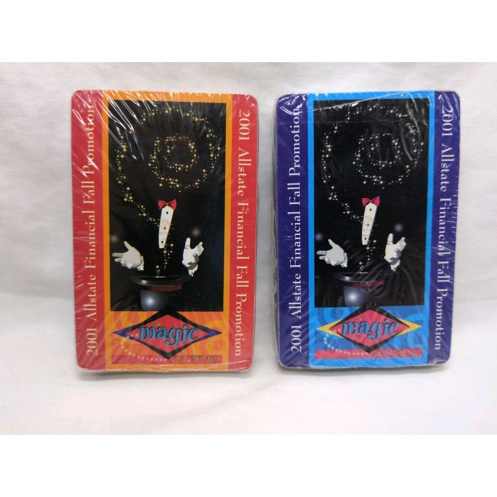 (2) 2001 Allstate The Magic Is In The Mix Playing Card Decks
